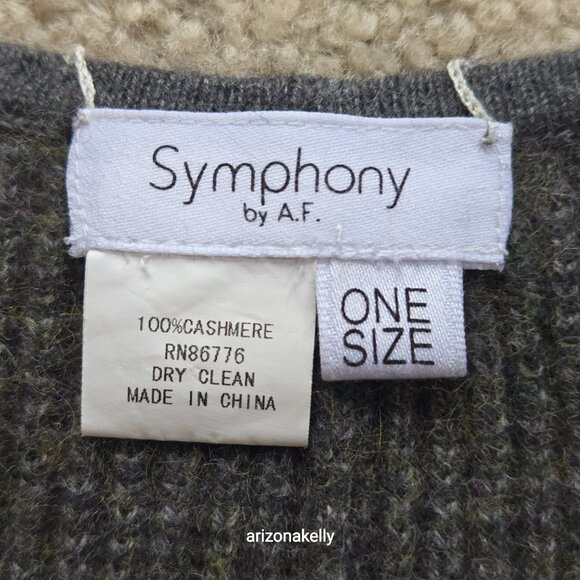 {{{Thick}}} Cashmere Wrap Birdseye Knit Green/Grey Symphony - Picture 3 of 16